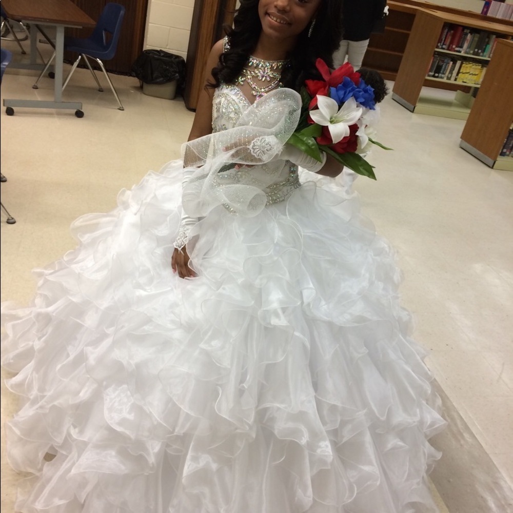 White Beaded Ballgown